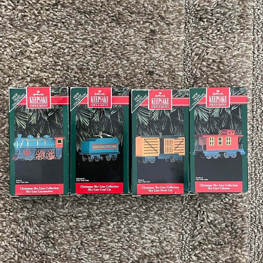 Full set of 1992 Hallmark Train ornaments